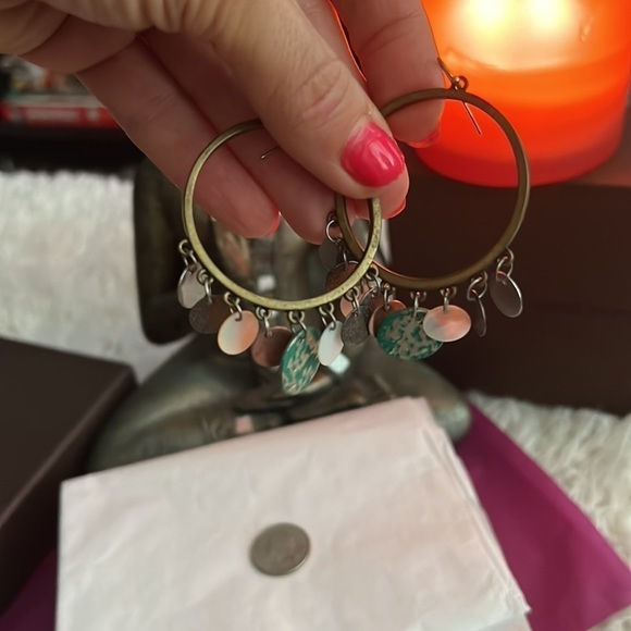 Super Cute Vintage Dangle Hoop Earrings-Silver, Green Earth Tones. π«
- Picture 7 of 7